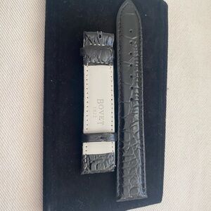 Bovet Black Leather Watch Strap